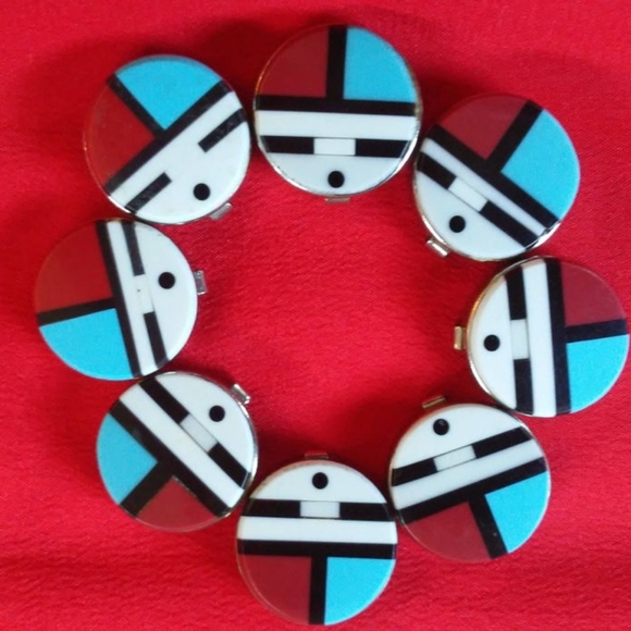 Vintage Other - Vintage 60's Native Zuni Sunface Button Covers